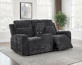 Kennett Chenille Upholstered Power Reclining Loveseat Grey | Grey | Dark Grey | 610155P
