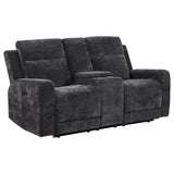 Kennett Chenille Upholstered Power Reclining Loveseat Grey | Grey | Dark Grey | 610155P