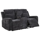 Kennett Chenille Upholstered Power Reclining Loveseat Grey | Grey | Dark Grey | 610155P