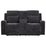 Kennett Chenille Upholstered Power Reclining Loveseat Grey | Grey | Dark Grey | 610155P