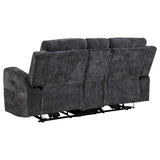 Kennett Chenille Upholstered Power Reclining Loveseat Grey | Grey | Dark Grey | 610155P