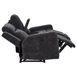 Kennett Chenille Upholstered Power Reclining Loveseat Grey | Grey | Dark Grey | 610155P