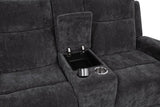 Kennett Chenille Upholstered Power Reclining Loveseat Grey | Grey | Dark Grey | 610155P