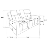 Kennett Chenille Upholstered Power Reclining Loveseat Grey | Grey | Dark Grey | 610155P