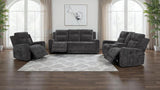 Kennett Chenille Upholstered Power Reclining Loveseat Grey | Grey | Dark Grey | 610155P
