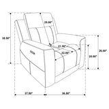 Kennett Chenille Upholstered Power Recliner Chair Dark Grey