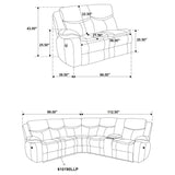 Sycamore Upholstered Power Reclining Sectional Sofa Brown | King | Brown | Dark Brown | 610190P