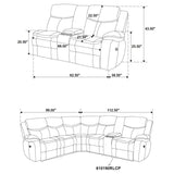 Sycamore Upholstered Power Reclining Sectional Sofa Brown | King | Brown | Dark Brown | 610190P
