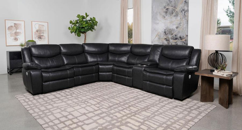 Sycamore Upholstered Power Reclining Sectional Sofa Grey