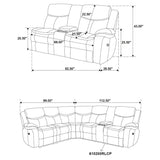 Sycamore Upholstered Power Reclining Sectional Sofa Grey | King | Grey | Dark Grey | 610200P