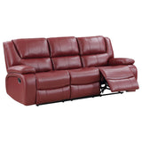 Camila Upholstered Motion Reclining Sofa Red | Red | 610241