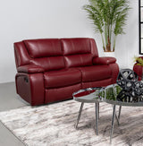 Camila Upholstered Motion Reclining Loveseat Red | Red | 610242