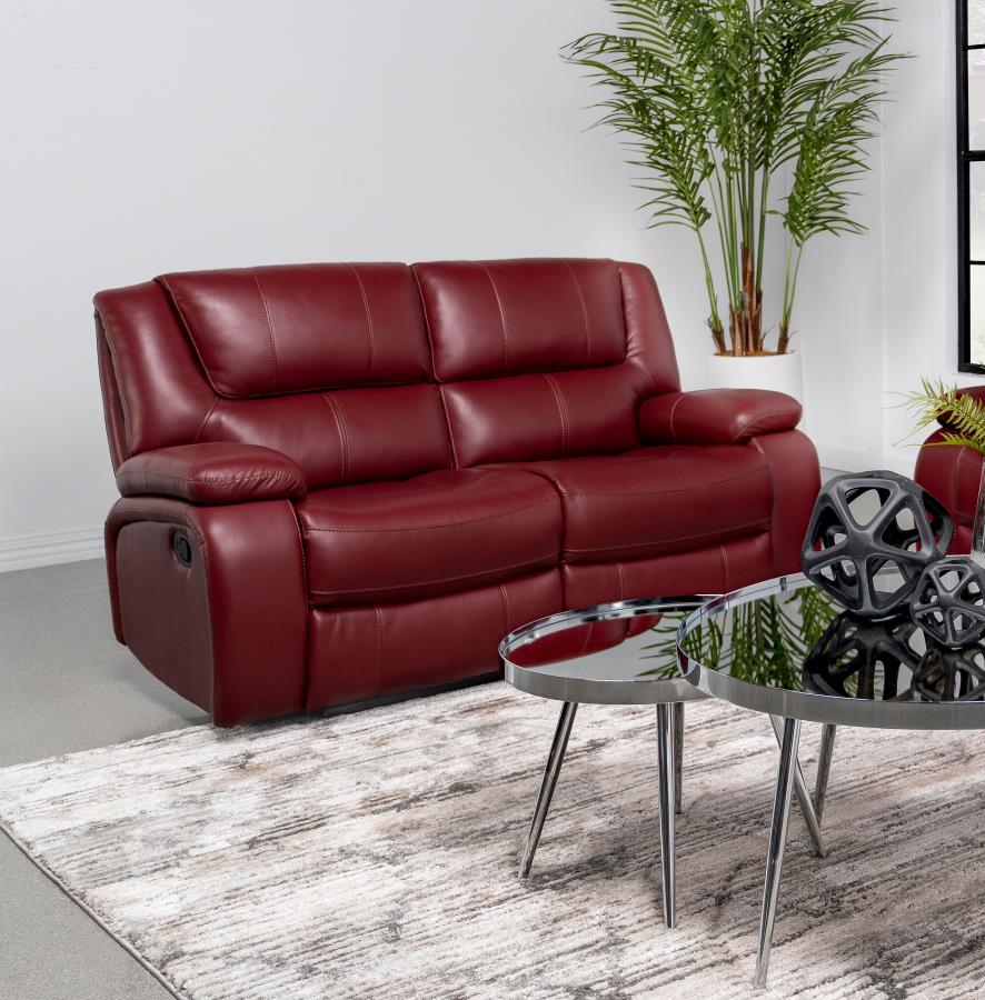 Camila Upholstered Motion Reclining Loveseat Red | Red | 610242