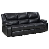 Camila 3-piece Upholstered Reclining Sofa Set Black | Black | 610244-S3