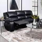 Camila Upholstered Motion Reclining Sofa Black | Black | 610244