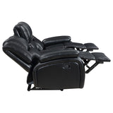 Camila Upholstered Motion Reclining Sofa Black | Black | 610244