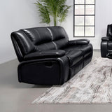 Camila Upholstered Motion Reclining Loveseat Black | Black | 610245