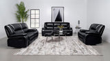 Camila Upholstered Motion Reclining Loveseat Black | Black | 610245
