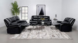 Camila Upholstered Motion Reclining Loveseat Black | Black | 610245
