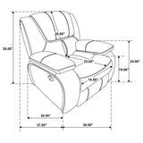 Camila Upholstered Glider Recliner Chair Black | King | Black | 610246