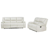 Camila 2-piece Upholstered Reclining Sofa Set White | 610247-S2