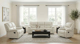 Camila 2-piece Upholstered Reclining Sofa Set White