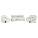 Camila 3-piece Upholstered Reclining Sofa Set White | 3-piece | 610247-S3