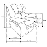 Camila 3-piece Upholstered Reclining Sofa Set White | 3-piece | 610247-S3