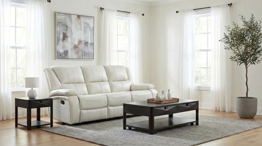 Camila Upholstered Motion Reclining Sofa White | White | 610247