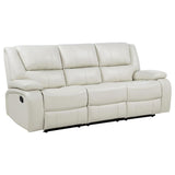 Camila Upholstered Motion Reclining Sofa White | White | 610247