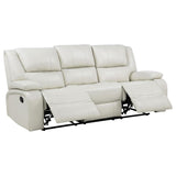 Camila Upholstered Motion Reclining Sofa White | White | 610247