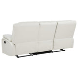 Camila Upholstered Motion Reclining Sofa White | White | 610247