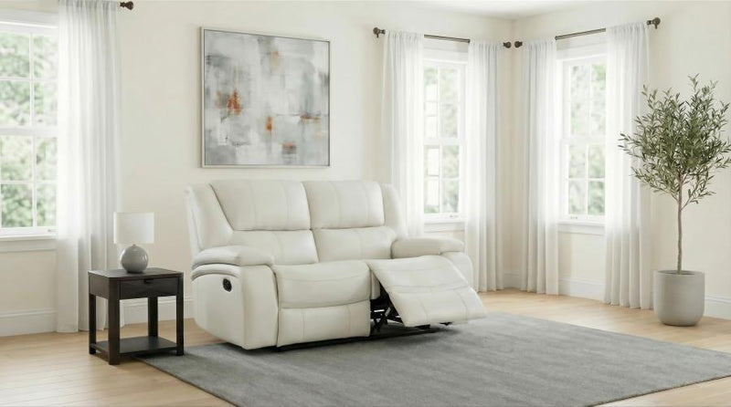 Camila Upholstered Motion Reclining Loveseat White
