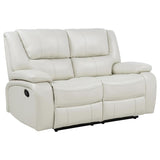 Camila Upholstered Motion Reclining Loveseat White | White | 610248