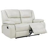 Camila Upholstered Motion Reclining Loveseat White | White | 610248