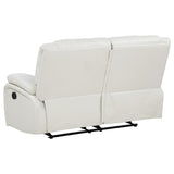 Camila Upholstered Motion Reclining Loveseat White | White | 610248