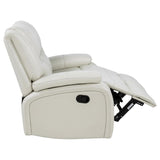 Camila Upholstered Motion Reclining Loveseat White | White | 610248