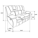 Camila Upholstered Motion Reclining Loveseat White | White | 610248