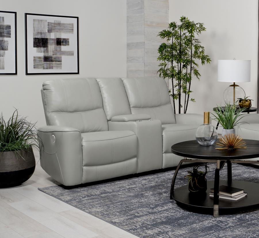 Greenfield Upholstered Power Reclining Loveseat Dove Grey | Grey | Dove Grey | 610262P