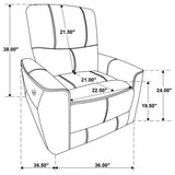 Greenfield Upholstered Power Recliner Chair Dove Grey | Full | Grey | Dove Grey | 610263P
