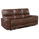 Greenfield Upholstered Power Reclining Sofa Saddle Brown | Full | Brown | Saddle Brown | 610264P