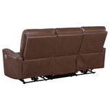 Greenfield Upholstered Power Reclining Sofa Saddle Brown | Full | Brown | Saddle Brown | 610264P