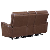Greenfield Upholstered Power Reclining Loveseat Saddle Brown | Brown | Saddle Brown | 610265P