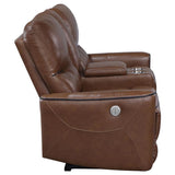 Greenfield Upholstered Power Reclining Loveseat Saddle Brown | Brown | Saddle Brown | 610265P