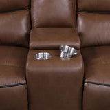 Greenfield Upholstered Power Reclining Loveseat Saddle Brown | Brown | Saddle Brown | 610265P
