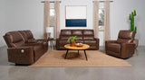 Greenfield Upholstered Power Reclining Loveseat Saddle Brown | Brown | Saddle Brown | 610265P