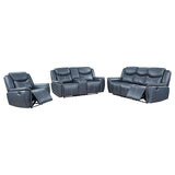 Sloane 3-piece Upholstered Reclining Sofa Set Blue | Blue | 610271-S3