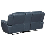 Sloane Upholstered Padded Arm Reclining Loveseat Blue | Blue | 610272