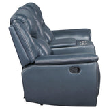 Sloane Upholstered Padded Arm Reclining Loveseat Blue | Blue | 610272