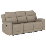 Brentwood 2-piece Upholstered Reclining Sofa Set Taupe | Beige | Taupe | 610281-S2